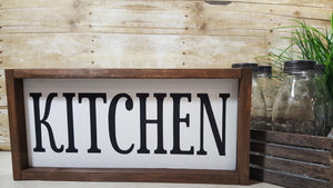 Kitchen Framed Farmhouse Wood Kitchen Sign 7" x 17"