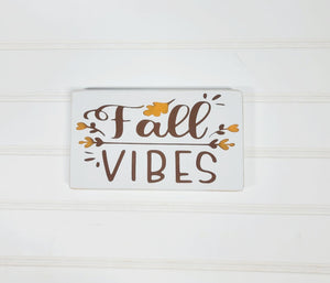 Fall Vibes 4" x 6" Mini Wood Fall Block Tier Tray Sign Free Shipping