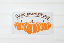 Hello Pumpkins 4" x 6" Mini Wood Fall Decoration Block Tier Tray Sign Free Shipping