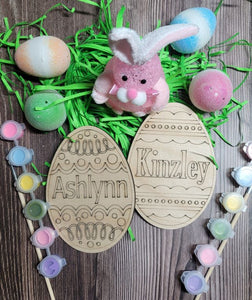 Easter Egg Personalized Name Laser Cut Kit With Paints and Brush For Kids Gift For Kids