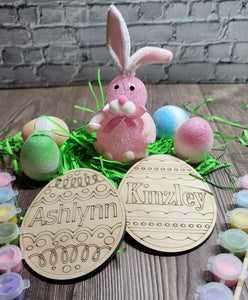 Easter Egg Personalized Name Laser Cut Kit With Paints and Brush For Kids Gift For Kids