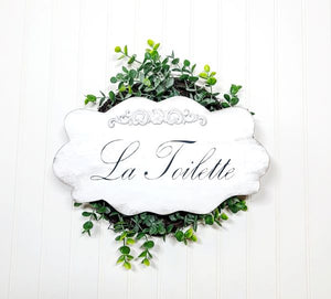 La Toilette A French Shabby Cottage White Wood Sign