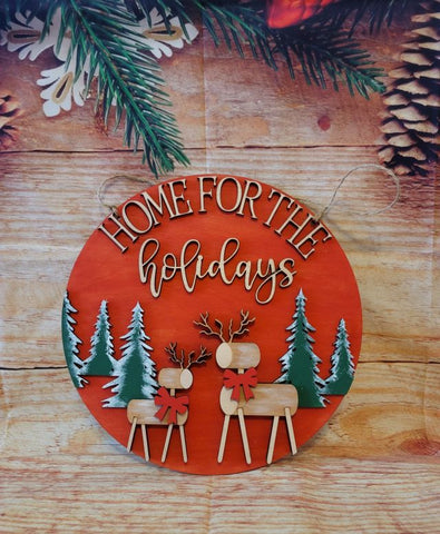 Holiday Laser Wood 3D Signs