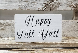 Happy Fall Ya'll 4" x 6" Mini Wood Fall Block Tier Tray Sign Free Shipping