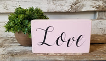 Love 4" x 6" Mini Pink Wood Block Valentine's Day Sign Free Shipping