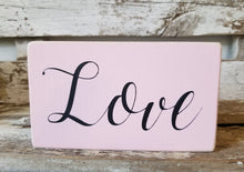 Love 4" x 6" Mini Pink Wood Block Valentine's Day Sign Free Shipping