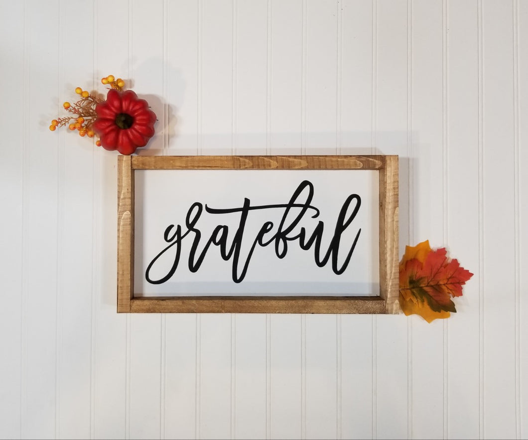 Grateful Framed Farmhouse Thanksgiving Wood Sign 7