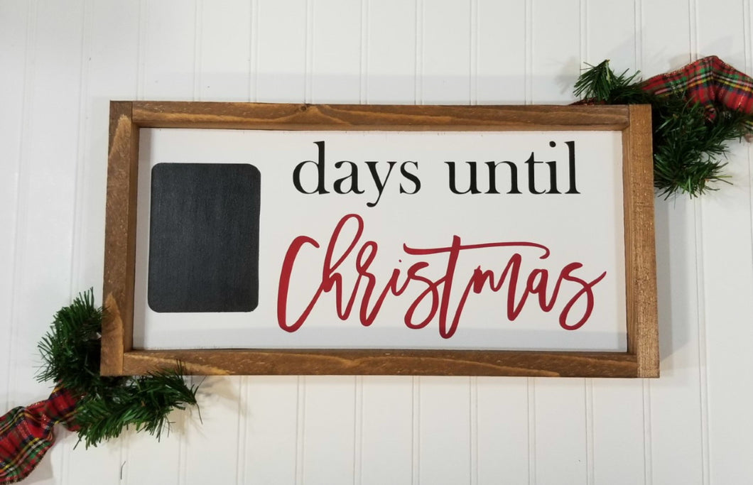 Days Until Christmas Framed Farmhouse Wood Sign 7