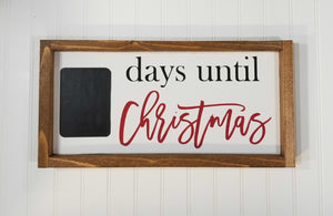 Days Until Christmas Framed Farmhouse Wood Sign 7" x 17