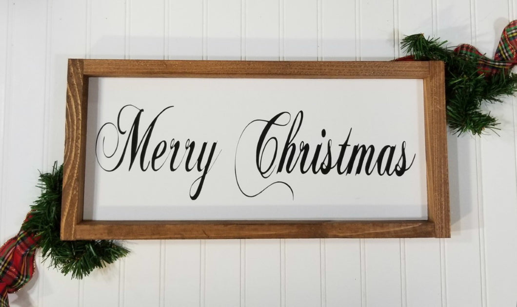 Merry Christmas Framed Farmhouse Wood Sign 7
