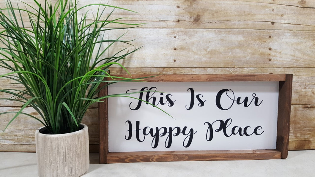 This Is Our Happy Place Framed Farmhouse Wood Sign 7