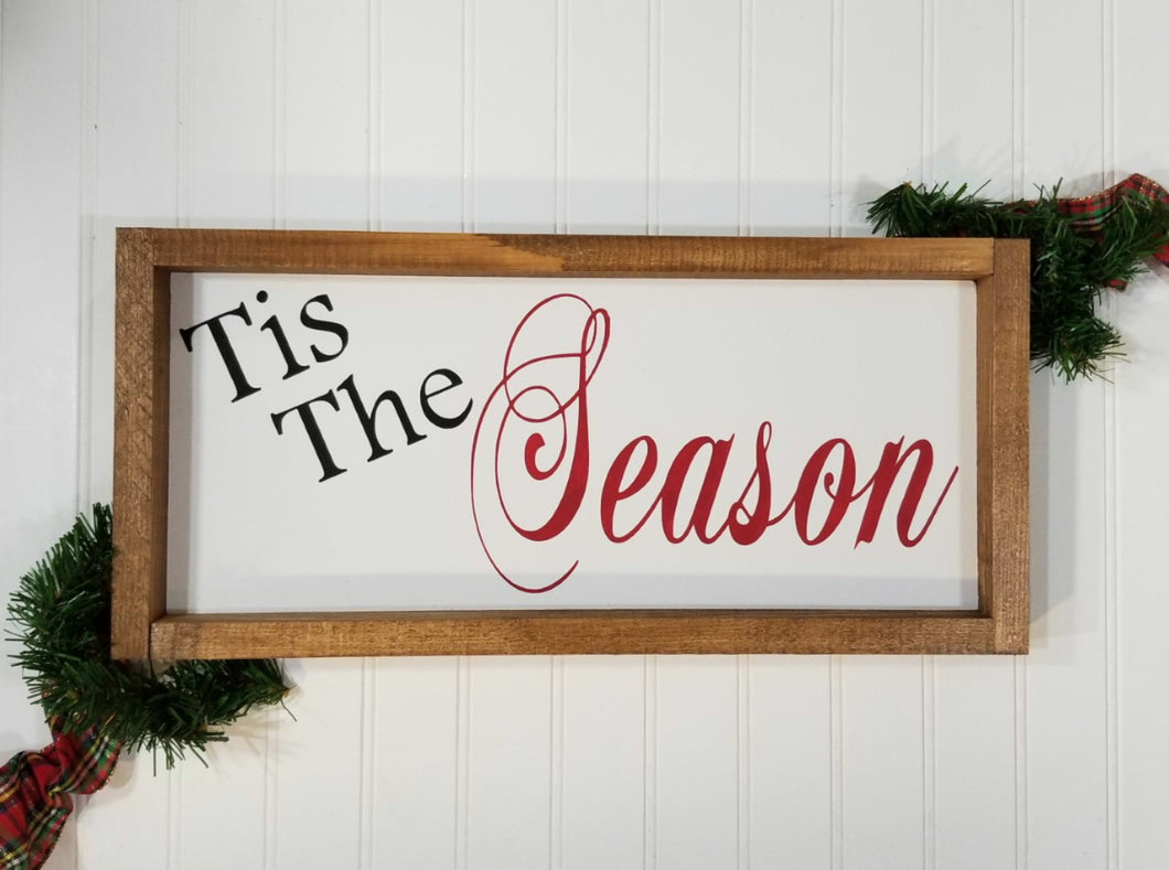 Tis The Season Christmas Framed Farmhouse Wood Sign 7