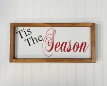 Tis The Season Christmas Framed Farmhouse Wood Sign 7" x 17