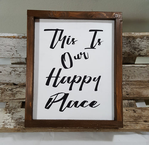 This Is Our Happy Place Framed Wood Sign Farmhouse Sign 9