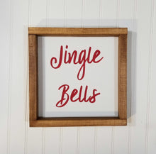 Jingle Bells Farmhouse Wood Framed Sign 9" x 9"
