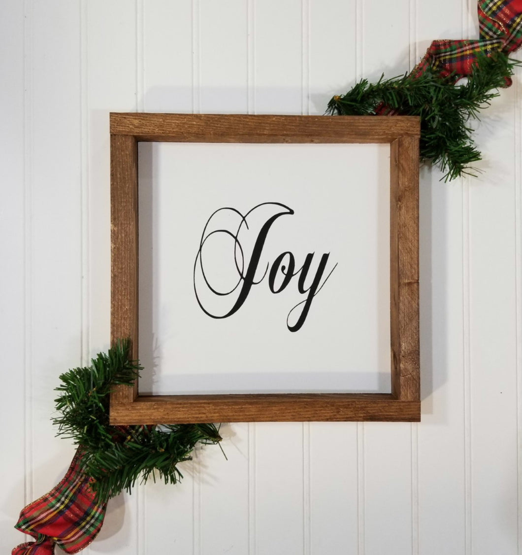 Joy Christmas Farmhouse Wood Framed Sign 9