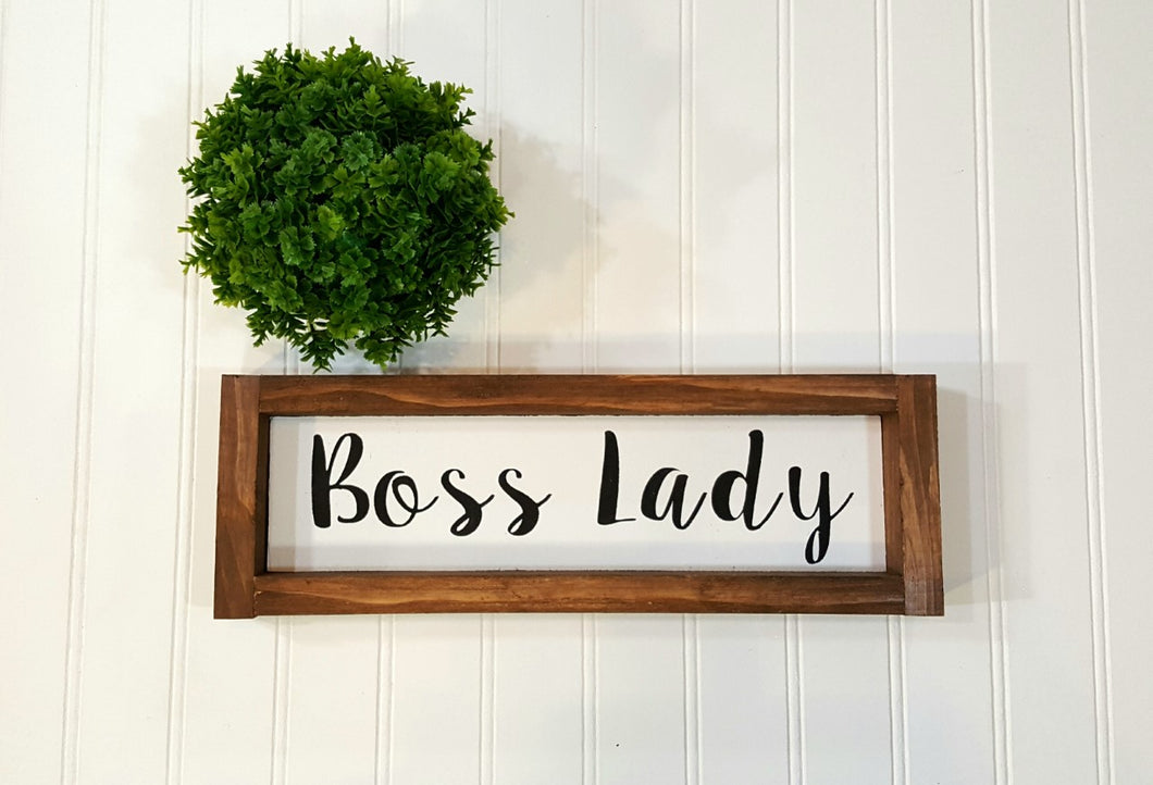 Boss Lady Framed Farmhouse Wood Sign 3