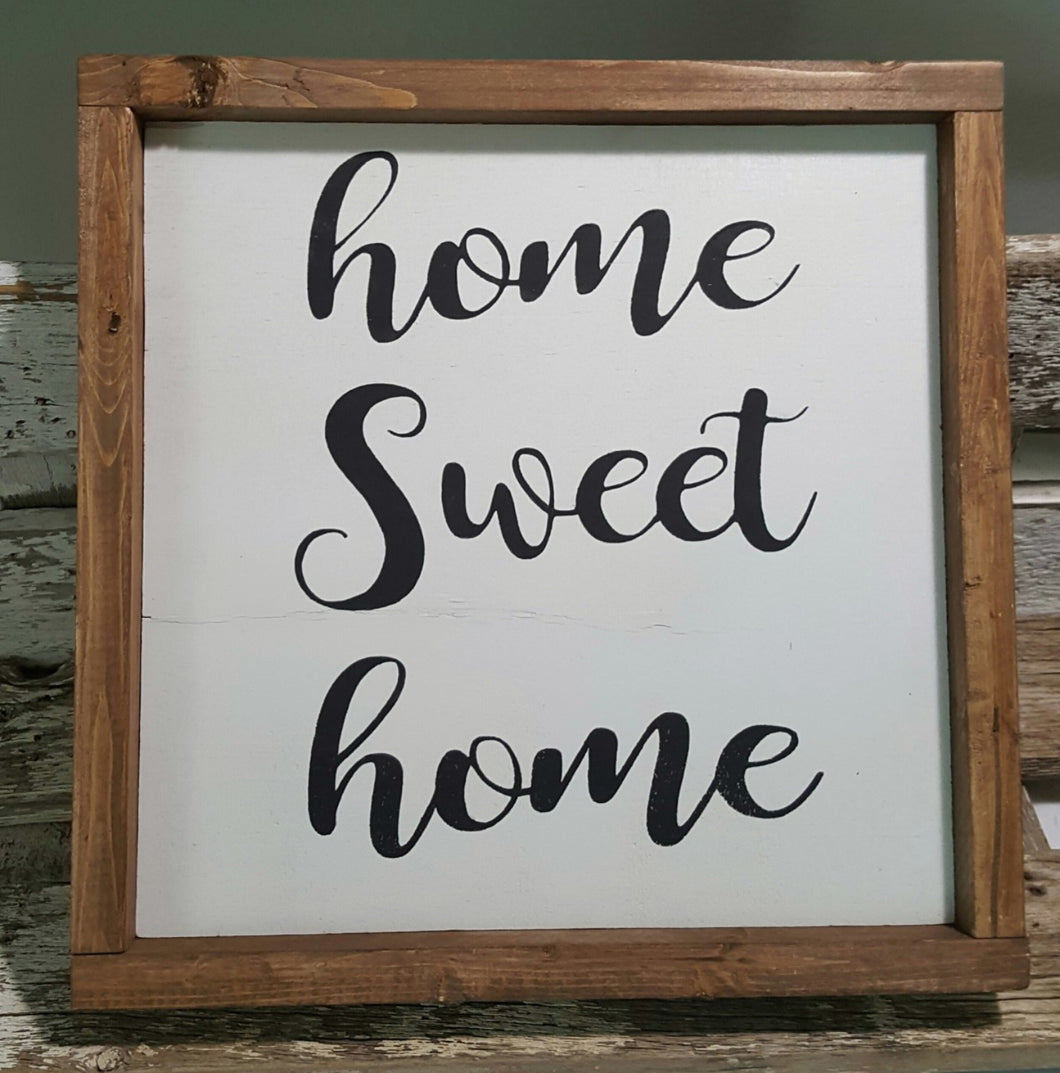 Home Sweet Home Framed Sign Farmhouse Sign 12