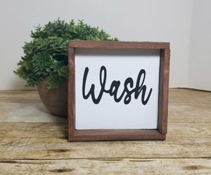 Wash, Dry Or Fold Sign Farmhouse Mini Rustic Tiered Tray Laundry Room Wood Decor Signs
